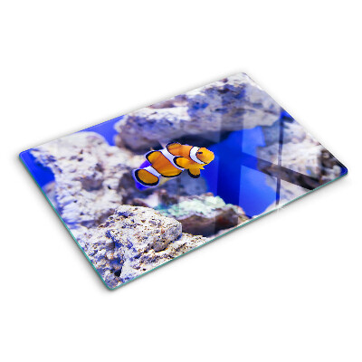 Schneidebrett Clownfische zwischen den Felsen