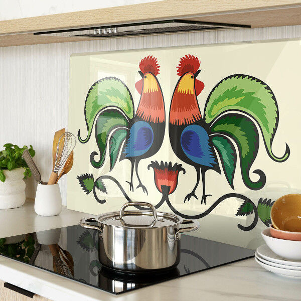 Glas schneidebrett Hähne im Volksstil