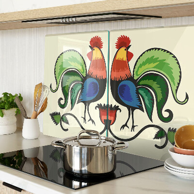 Glas schneidebrett Hähne im Volksstil