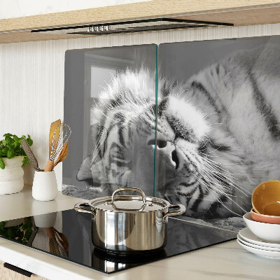 Schneidebrett Tiger in Schwarzweiß