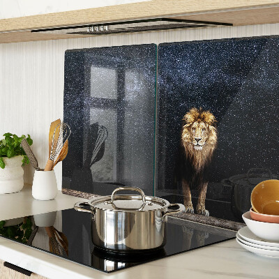 Schneidebrett glas Der Löwe und der Himmel voller Sterne