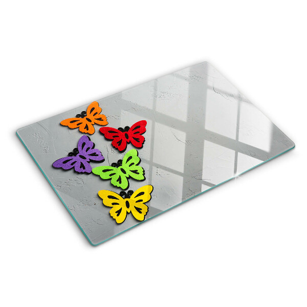 Schneidebrett glas Buntes Schmetterlingsmotiv