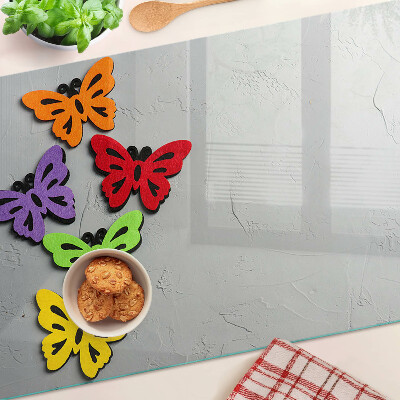 Schneidebrett glas Buntes Schmetterlingsmotiv