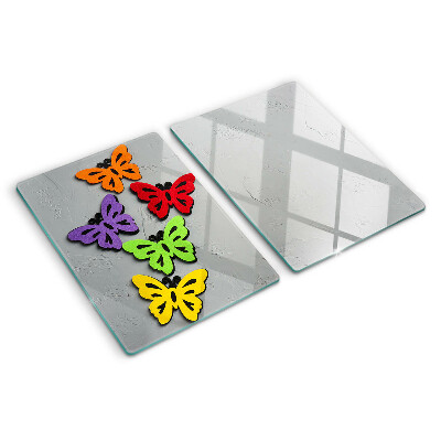 Schneidebrett glas Buntes Schmetterlingsmotiv