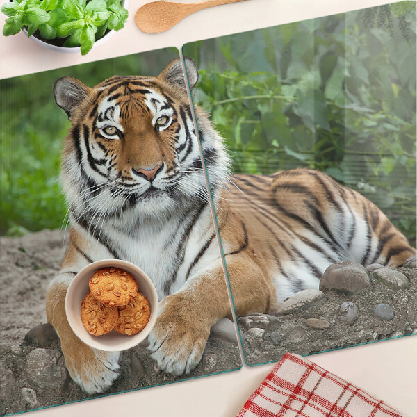 Glas schneidebrett Tiger in seinem natürlichen Lebensraum