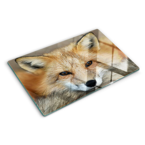 Schneidebrett mit Motiv eines jungen Rotfuchses