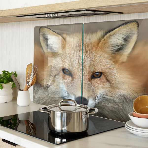 Schneidebrett mit Motiv eines jungen Rotfuchses