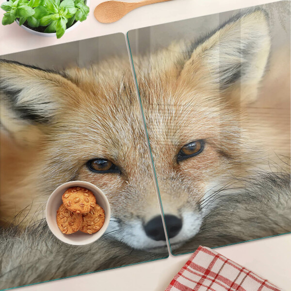 Schneidebrett mit Motiv eines jungen Rotfuchses