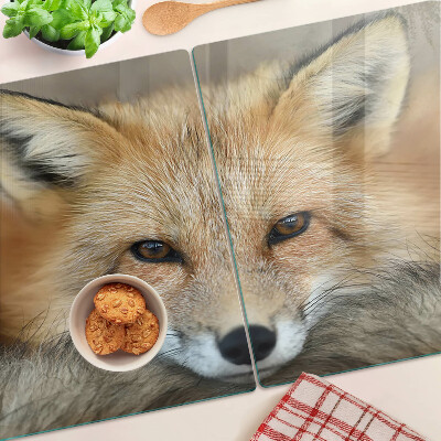 Schneidebrett mit Motiv eines jungen Rotfuchses