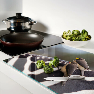 Schneidebrett glas Vögel auf einem Zebra