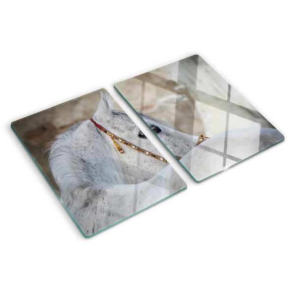 Schneidebrett glas Weißes junges Pferd