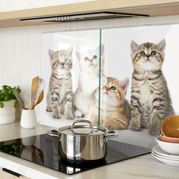 Glas schneidebrett Eine Schar Kätzchen