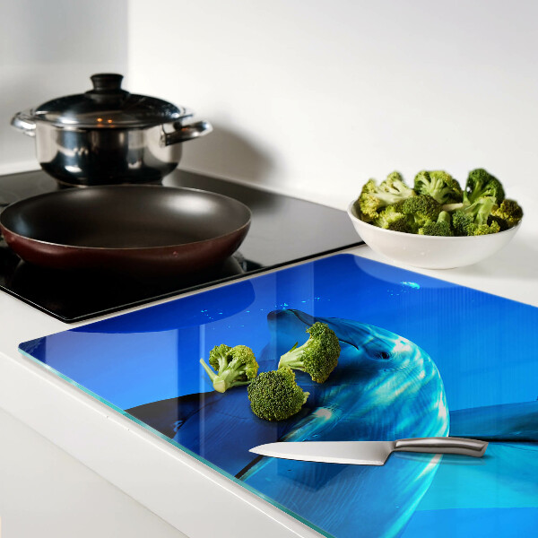 Schneidebrett mit Motiv Delfine im Wasser