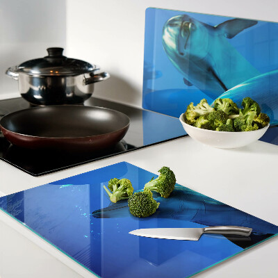 Schneidebrett mit Motiv Delfine im Wasser