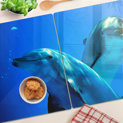 Schneidebrett Delfine im Wasser