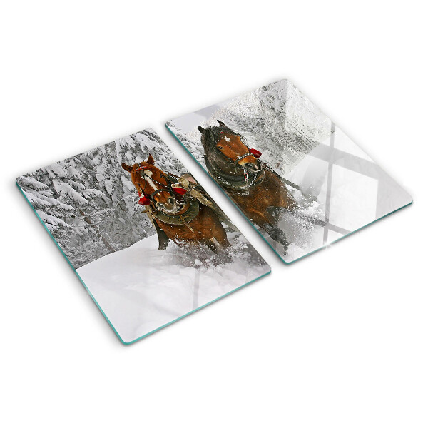 Glas schneidebrett Kaltblüter im Schnee