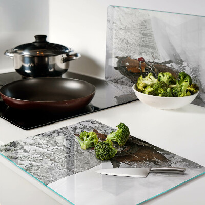 Glas-Schneidebrett mit Motiv 