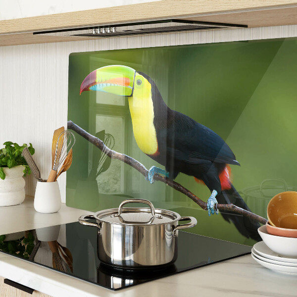 Schneidebrett mit Motiv eines Tukans auf einem Ast