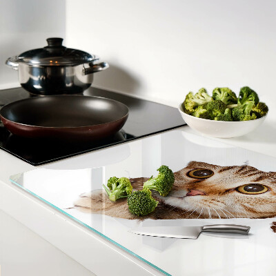 Schneidebrett glas Eine Katze, die aus einem Loch kommt