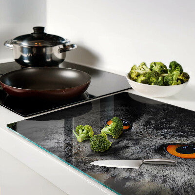 Glas schneidebrett Eule mit orangefarbenen Augen