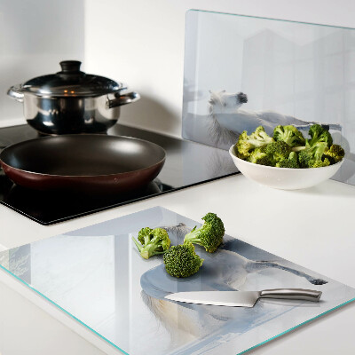 Schneidebrett glas Zwei weiße Pferde im wilden Galopp