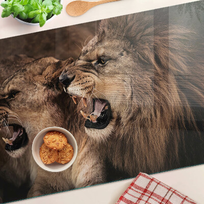 Schneidebrett glas Brüllende Löwen