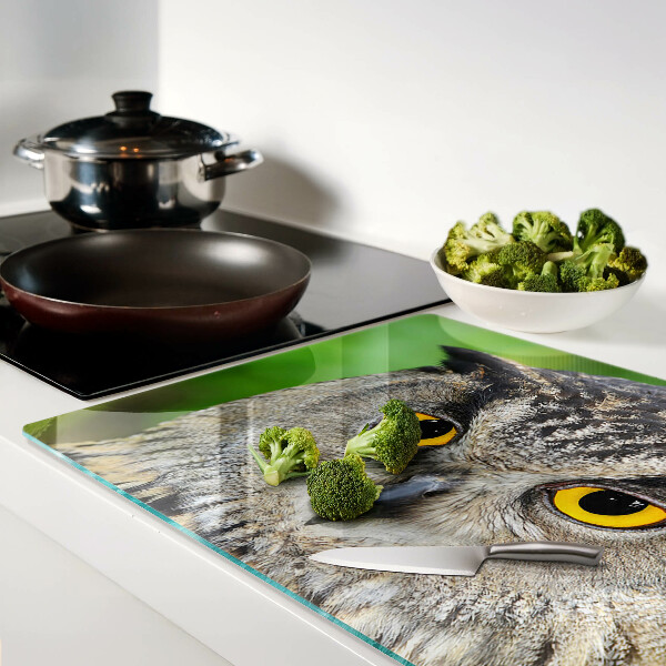 Schneidebrett glas Eine Eule mit ausdrucksstarken Augen