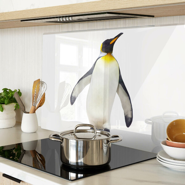 Schneidebrett Glas mit Motiv eines Pinguins auf dem Eis