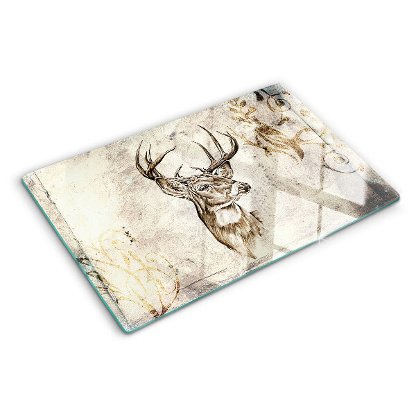 Glas schneidebrett Hirsch mit Geweih