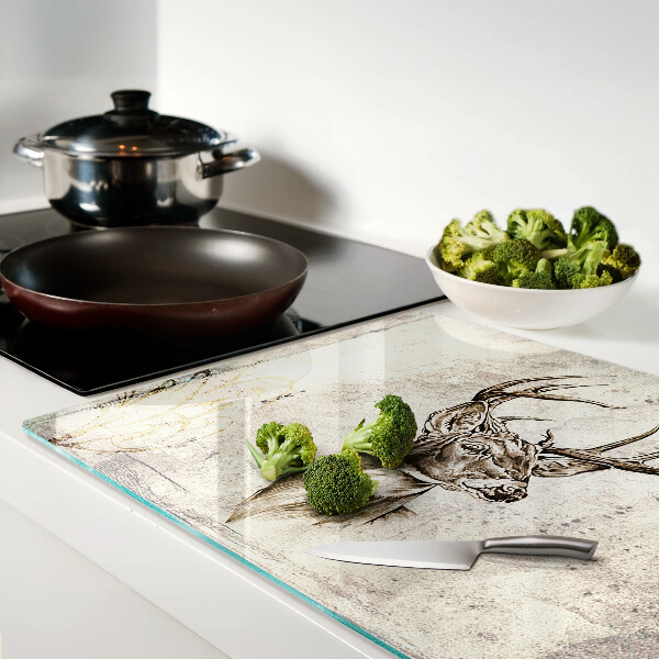 Glas schneidebrett Hirsch mit Geweih