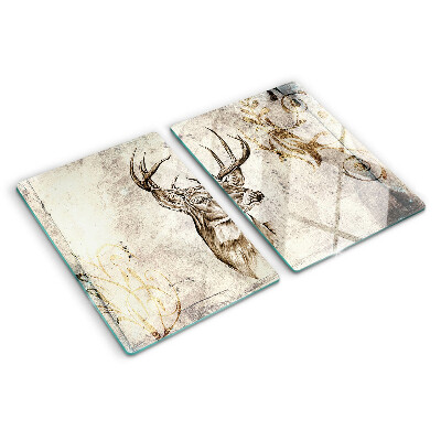 Glas schneidebrett Hirsch mit Geweih
