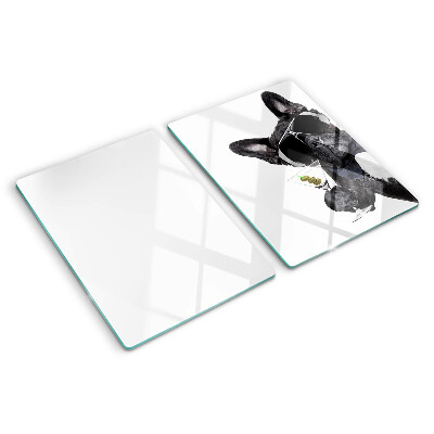 Schneidebrett mit Aufdruck eines Hundes mit Sonnenbrille