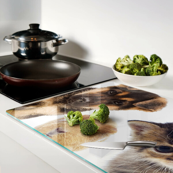Schneidebrett Glas für Hunde, Katzen und Kaninchen