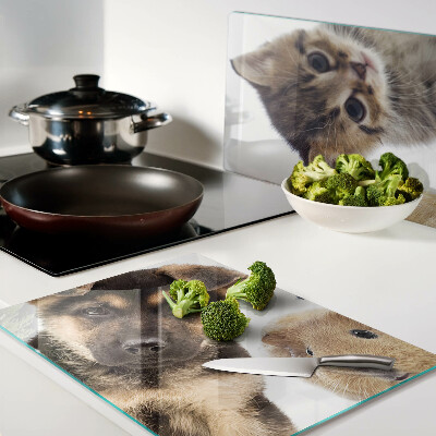 Schneidebrett Glas für Hunde, Katzen und Kaninchen