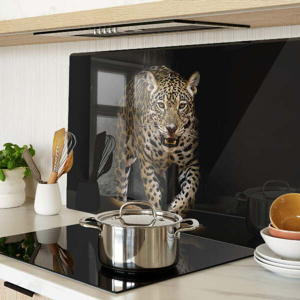 Glas schneidebrett Leopard in Bewegung