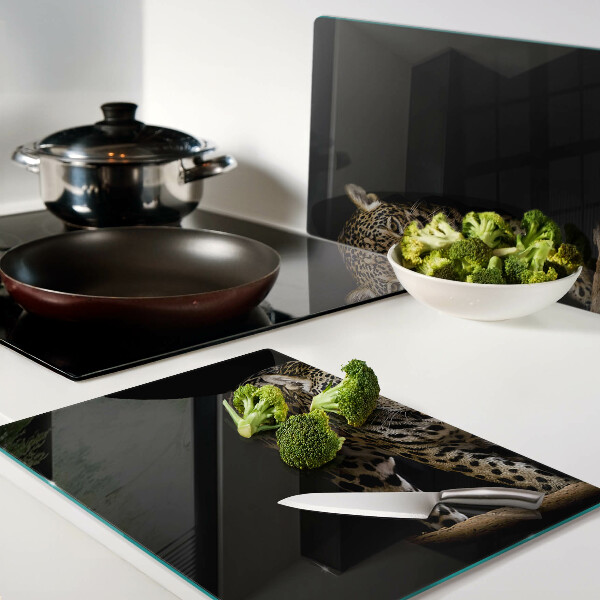 Glas schneidebrett Leopard in Bewegung