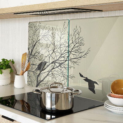 Schneidebrett glas Vögel auf den Ästen