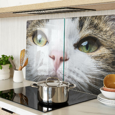 Glas schneidebrett Eine Katze mit grünen Augen