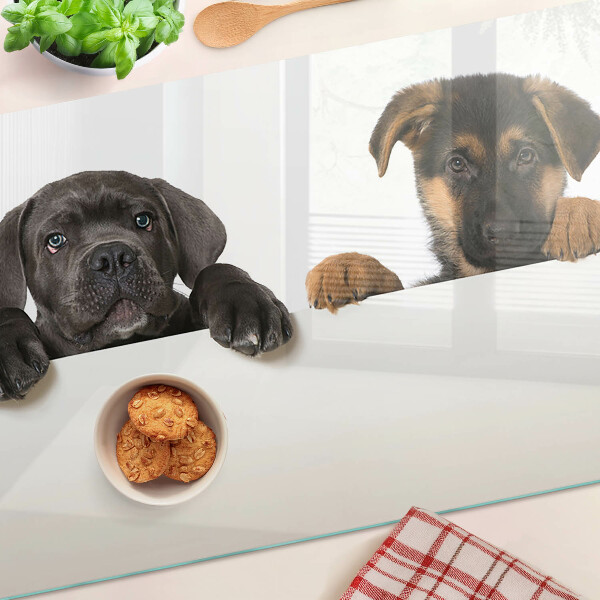 Schneidebrett Zwei Hunde schauen sich um