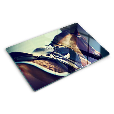 Glas schneidebrett Pferde und Reitzubehör