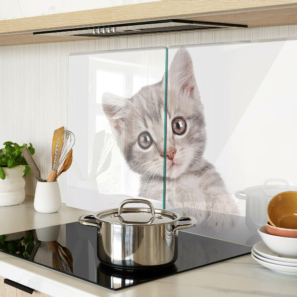 Schneidebrett glas Kätzchen mit großen Augen