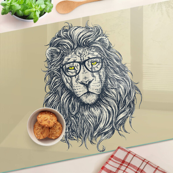 Schneidebrett Löwe mit Brille