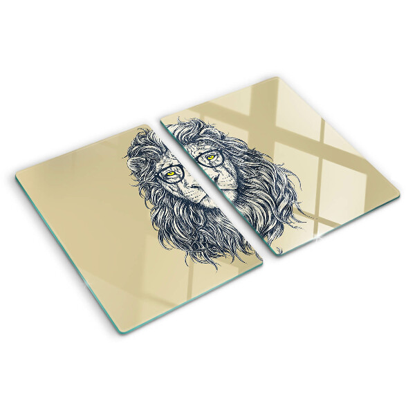 Schneidebrett Löwe mit Brille