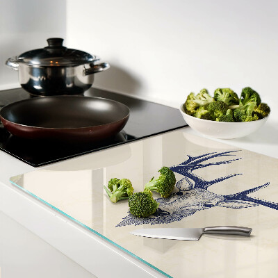 Glas schneidebrett Elch mit Geweih