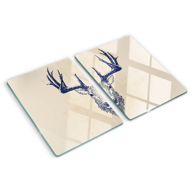Glas schneidebrett Elch mit Geweih