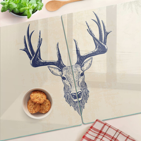Glas schneidebrett Elch mit Geweih
