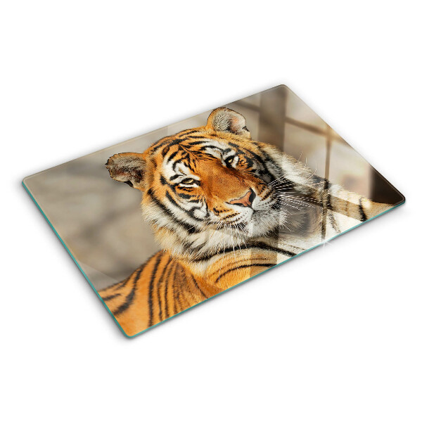 Schneidebrett mit Tiger-Motiv im natürlichen Stil