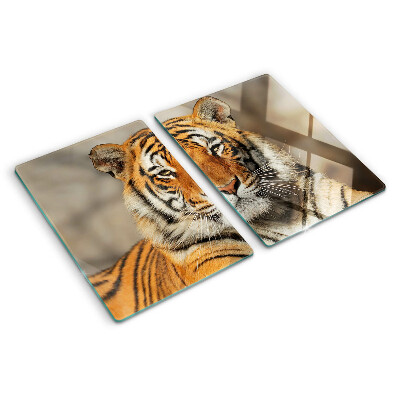 Schneidebrett mit Tiger-Motiv im natürlichen Stil