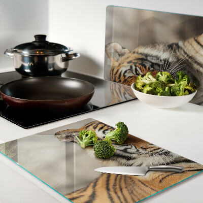 Schneidebrett Ein Tiger in seinem natürlichen Zustand