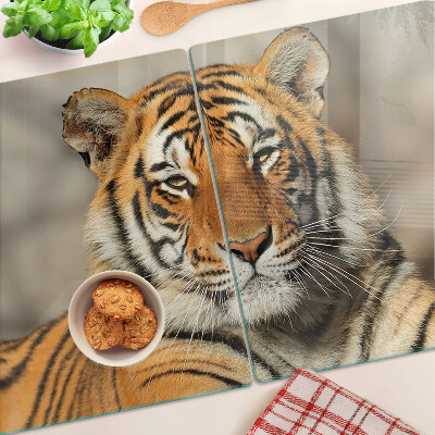 Schneidebrett mit Tiger-Motiv im natürlichen Stil